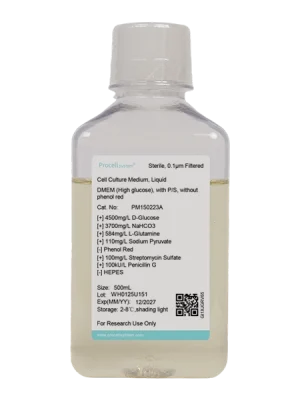 DMEM (High glucose), with P/S, without phenol red (500 mL)