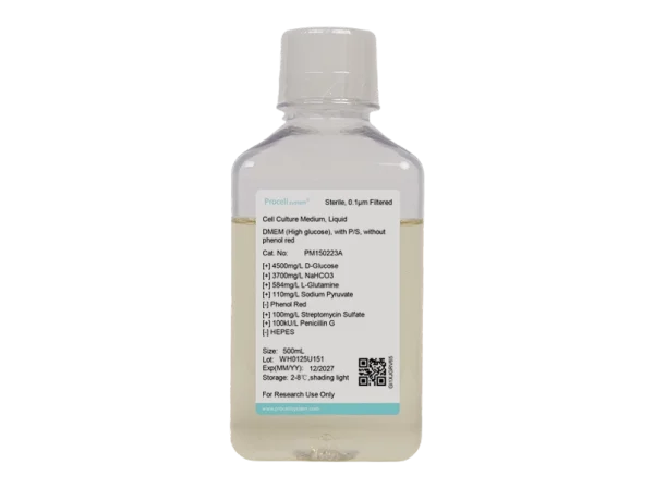 DMEM (High glucose), with P/S, without phenol red (500 mL)