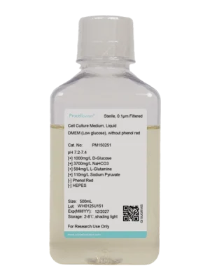 DMEM (Low glucose), without phenol red (500 mL)