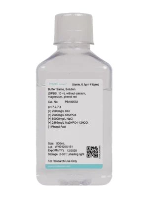 Dulbecco's Phosphate Buffer (DPBS, 10 ×), without calcium, magnesium, phenol red (500 mL)