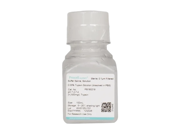 0.05% Trypsin Solution (dissolved in PBS) (100 mL)